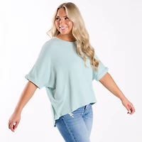 Crepe Swing Short Sleeve Top