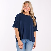Crepe Swing Short Sleeve Top