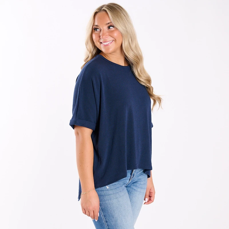 Crepe Swing Short Sleeve Top