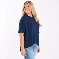 Crepe Swing Short Sleeve Top