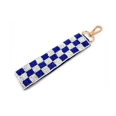 and White Checkered Key Fob