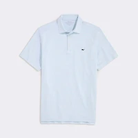 Bradley Stripe Sankaty Polo White and Aqua