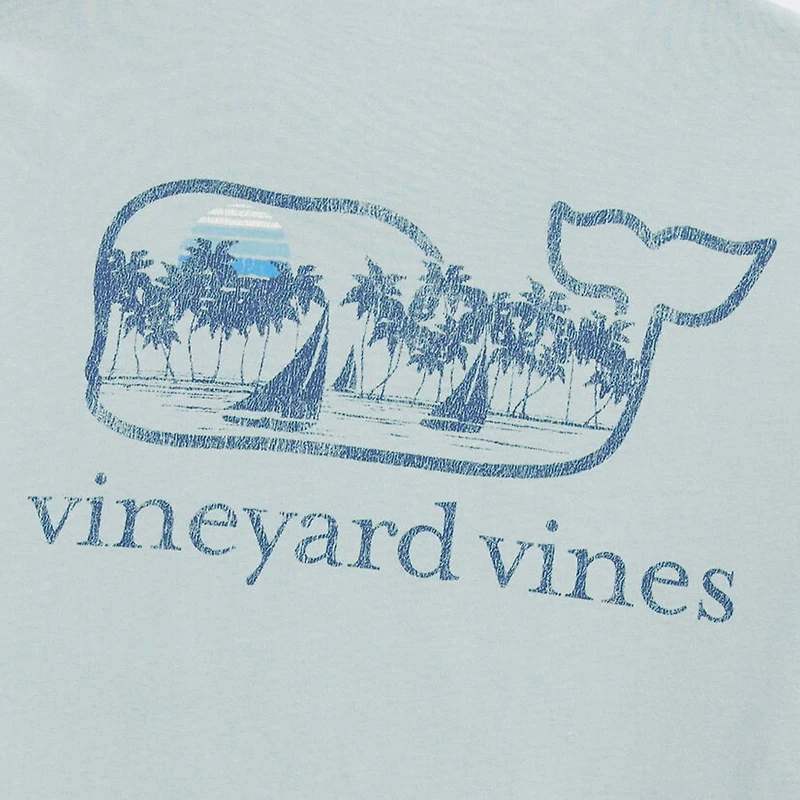 Surf Palm Sail Whale Short Sleeve T-Shirt Spray
