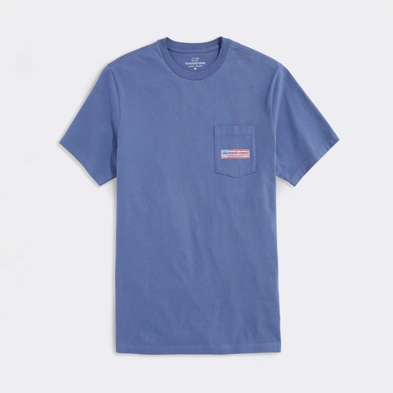 Classic USA Logo Box Short Sleeve T-Shirt Moonshine Blue