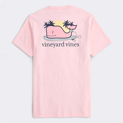 Surfer Whale Short Sleeve T-Shirt Flamingo