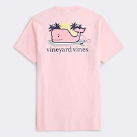 Surfer Whale Short Sleeve T-Shirt Flamingo