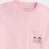 Surfer Whale Short Sleeve T-Shirt Flamingo