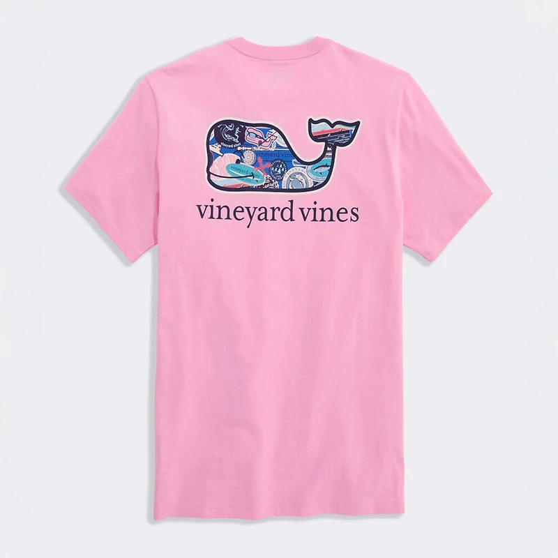 Stickers Whale Sleeve T-Shirt Cotton Candy