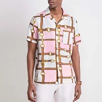 Kentucky Derby Bridle Plaid Short-Sleeve Cabana Shirt