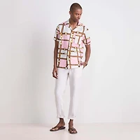 Kentucky Derby Bridle Plaid Short-Sleeve Cabana Shirt