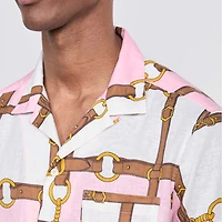 Kentucky Derby Bridle Plaid Short-Sleeve Cabana Shirt