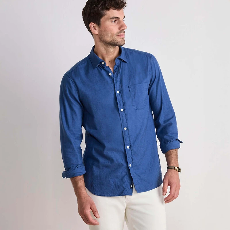 Cisco Solid Plaid Island Cotton Button Down Shirt