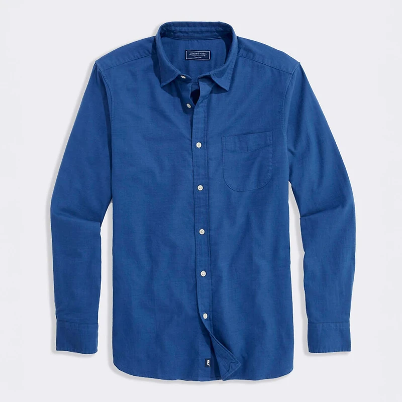 Cisco Solid Plaid Island Cotton Button Down Shirt