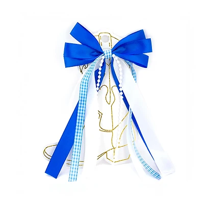 Blue and White Gameday Boot Bows
