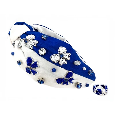 Blue and White Gameday Headband