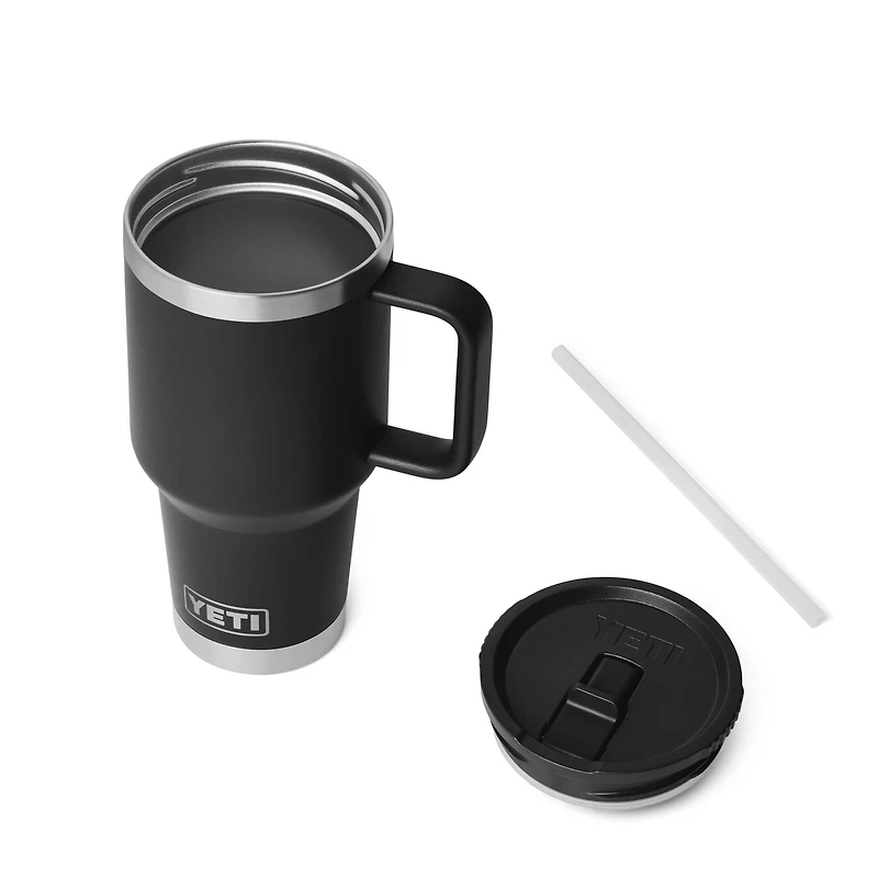 Black 30oz Travel Straw Mug
