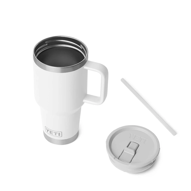 White 30oz Travel Straw Mug
