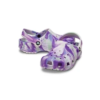 Kids Classic Glow Marbled Clog Purple and White