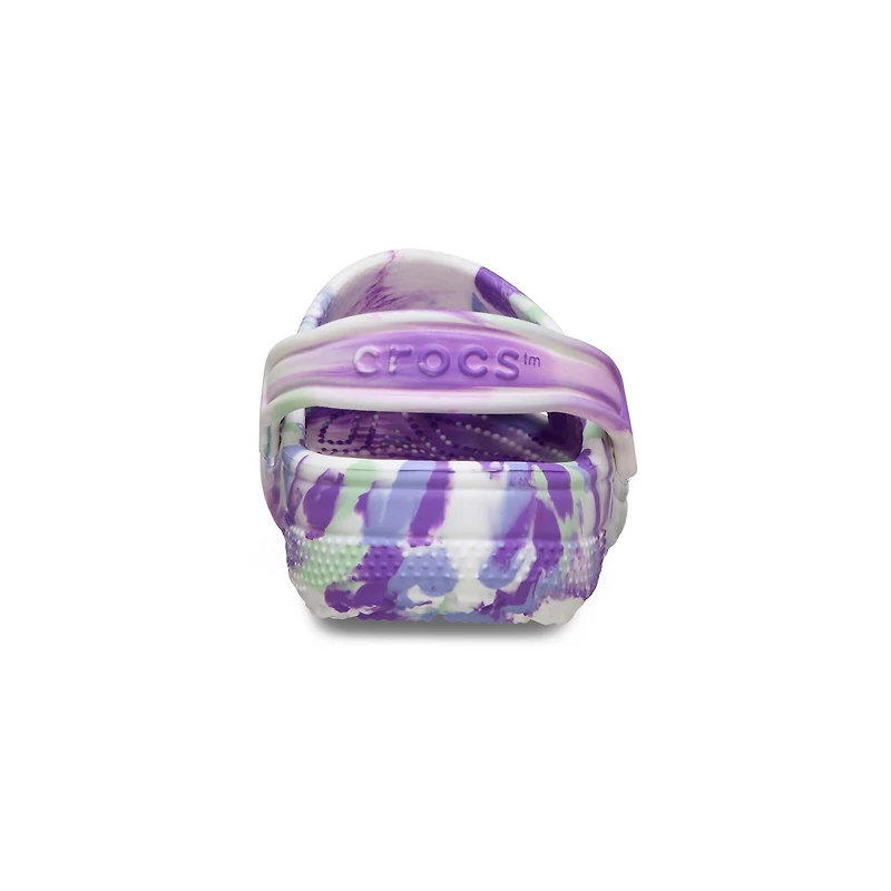 Kids Classic Glow Marbled Clog Purple and White