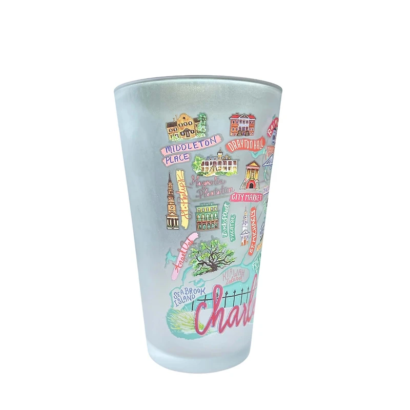 Charleston Collage Frosted Pint Glass
