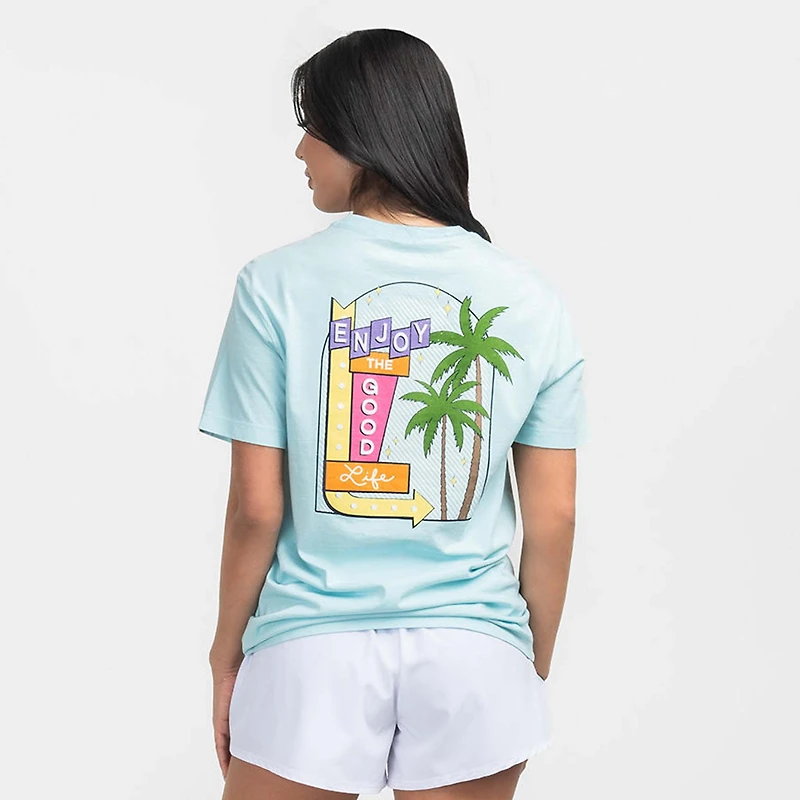 Enjoy The Good Life Short Sleeve T-Shirt Aquamarine