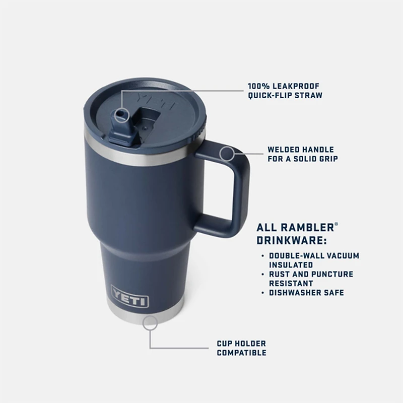 Black 30oz Travel Straw Mug