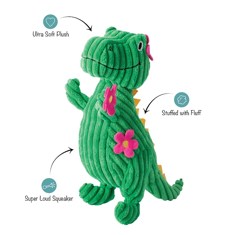 Floral T-Rex Dog Toy