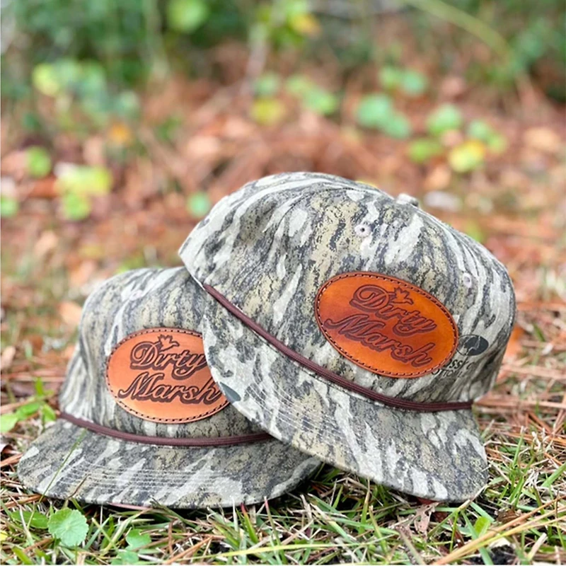 Classic Leather Patch Flat Bill Rope Hat
