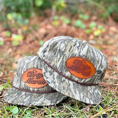 Classic Leather Patch Flat Bill Rope Hat