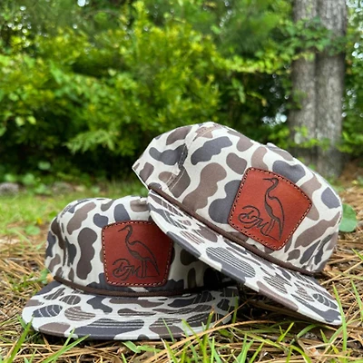 Classic Leather Patch Flat Bill Rope Hat in Slough