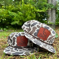 Classic Leather Patch Flat Bill Rope Hat in Slough