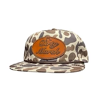 Classic Leather Patch Flat Bill Rope Hat in Slough