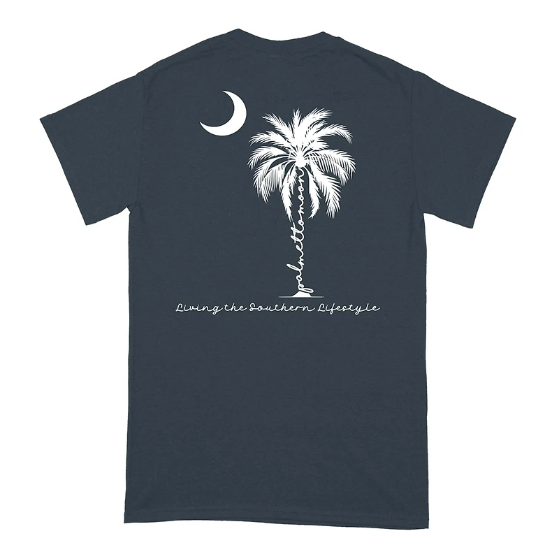 Palmetto Tree with Script Trunk Short Sleeve T-Shirt