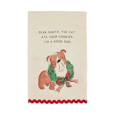 Dear Santa Dog Holiday Kitchen Towel