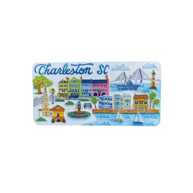 Charleston Watercolor Collage Magnet