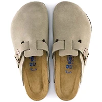 Women's Boston Suede Leather Soft Footbed Slip On Shoes Taupe