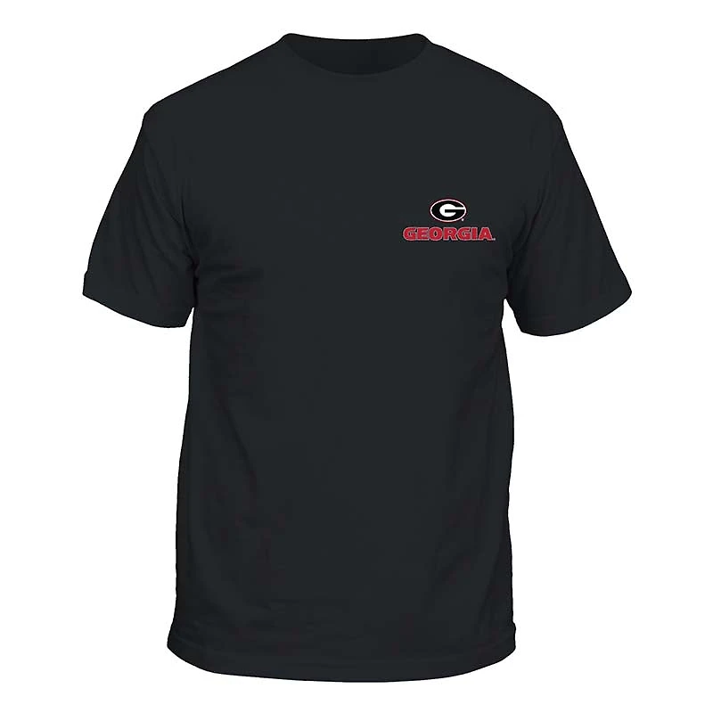 UGA Drawn Field Mascot Short Sleeve T-Shirt Black