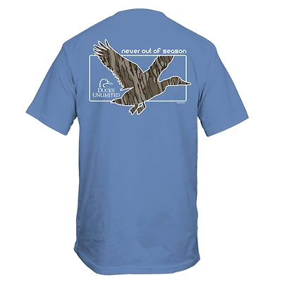 Flying Camo Short Sleeve T-Shirt Washed Denim