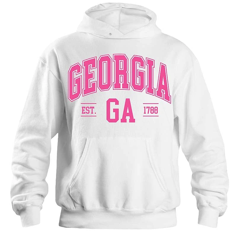 Georgia Established Hoodie White & Pink