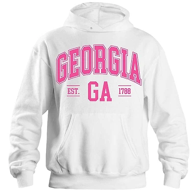 Georgia Established Hoodie White & Pink