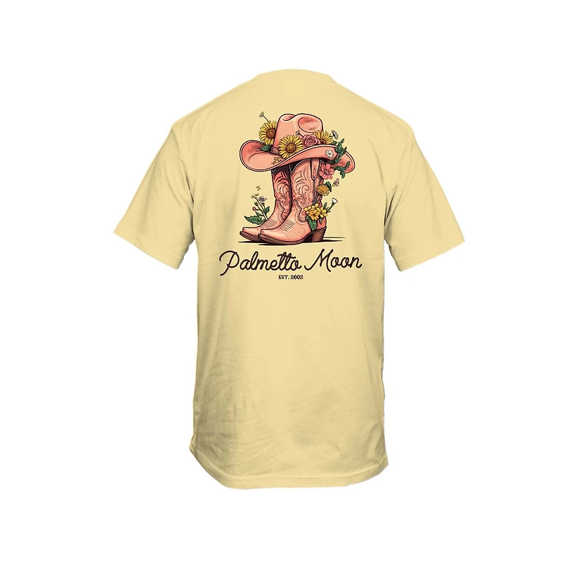 Youth Western Floral Boots Short Sleeve T-Shirt