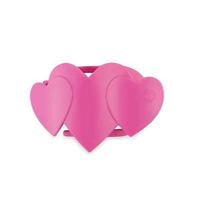 Heart to Heart Small Hair Clip in Pink