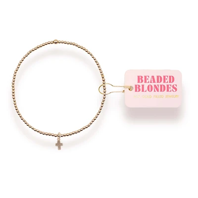Mini Cross Charm Gold Bracelet