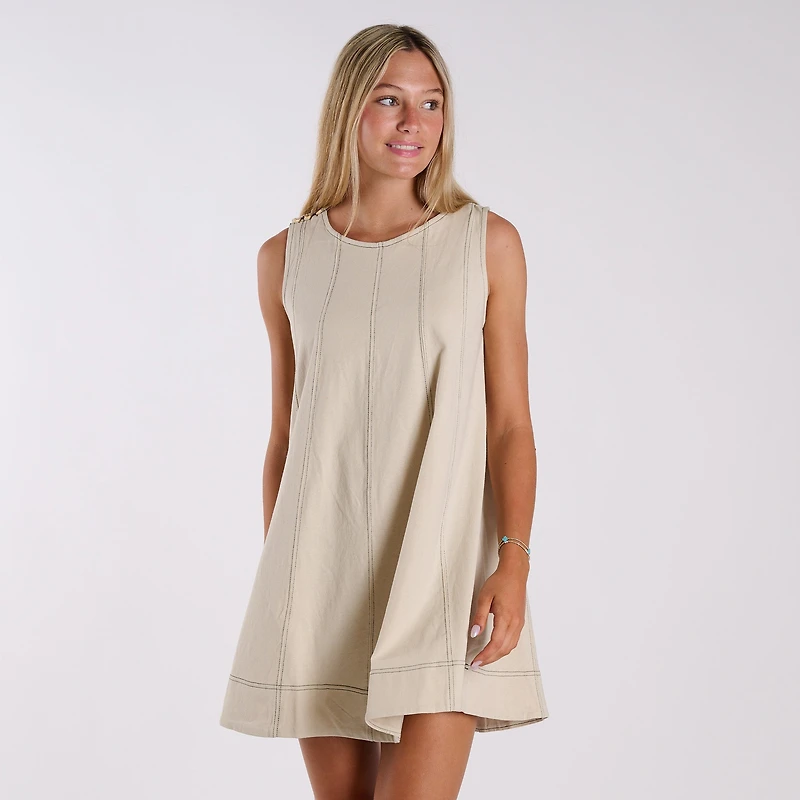 A Line Stitch Mini Dress