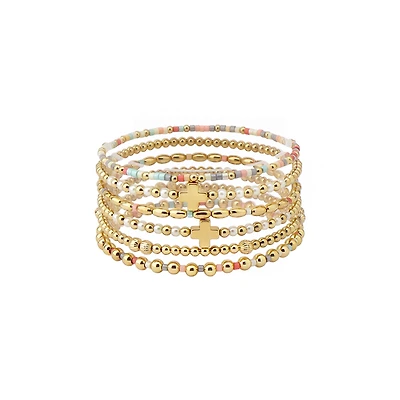 Beaded Bracelet Stack in Multicolor