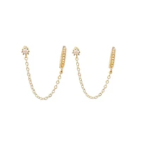 Stud with Drop Chain Earrings