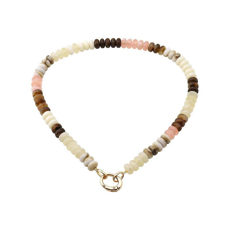 Neutral Stone Necklace with Gold Clasp