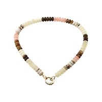 Neutral Stone Necklace with Gold Clasp