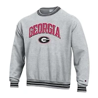 UGA Striped Trim Crewneck Sweatshirt