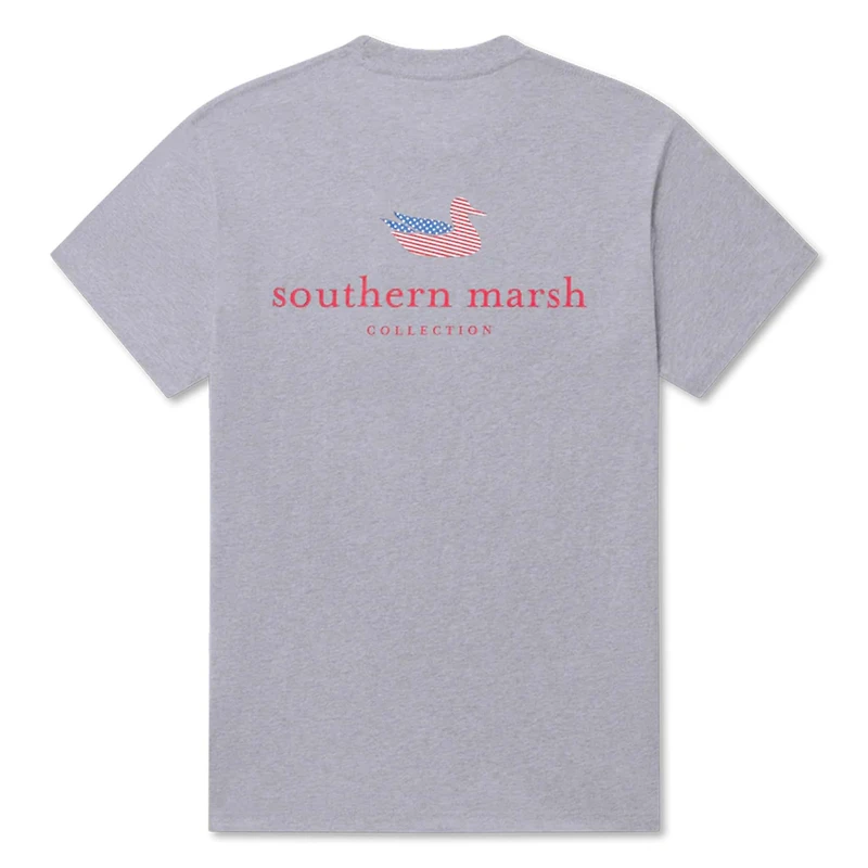 Authentic Flag Short Sleeve T-Shirt Light Grey